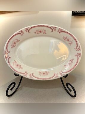 Vintage Homer Laughlin Best China Pink and White Serving Platter